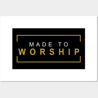 Christian Made to Worship Retro Gold Posters and Art